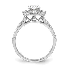 Load image into Gallery viewer, 14k White Gold Vintage Halo (Holds 1 carat (8.0x6.1mm) Oval Center) 5/8 carat Diamond Semi-Mount Engagement Ring

