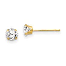 Load image into Gallery viewer, Madi K ® CZ Post Earrings White/Yellow gold
