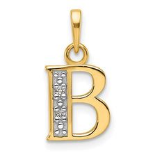 Load image into Gallery viewer, 14K White or Yellow Gold Diamond Letter Initial Pendant YC1541W