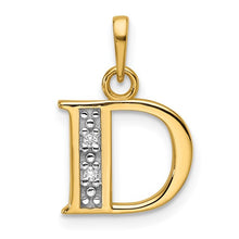 Load image into Gallery viewer, 14K White or Yellow Gold Diamond Letter Initial Pendant YC1541W