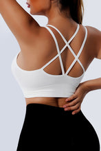 Load image into Gallery viewer, Black Ribbed Knit Strappy Back Sports Bra
