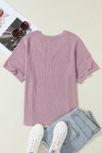 Load image into Gallery viewer, Valerian Corded V Neck Chest Pocket Loose T-shirt
