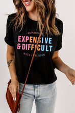 Load image into Gallery viewer, Black EXPENSIVE&amp;DIFFICULT Graphic Tee
