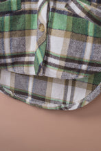 Load image into Gallery viewer, Green Plaid Shacket with Pocket
