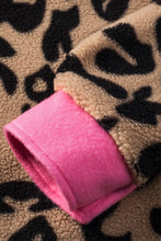 Load image into Gallery viewer, Black Contrast Trimmed Leopard Teddy Shacket
