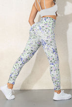 Load image into Gallery viewer, White Floral High Waist Yoga Fitness Leggings
