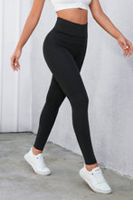 Load image into Gallery viewer, Black Criss Cross Tummy Control High Waist Leggings
