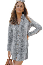 Load image into Gallery viewer, Long Sleeve Leopard Animal Print Shirt Dress
