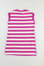 Load image into Gallery viewer, Rose Stripe Cap Sleeve Pocketed Shift T-shirt Dress
