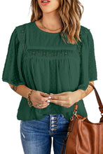 Load image into Gallery viewer, Apricot Flutter Sleeves Sheer Textured Babydoll Top
