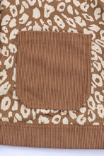 Load image into Gallery viewer, Brown Leopard Print Corduroy Long Sleeve Jacket
