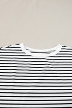 Load image into Gallery viewer, White Stripe Contrast Edge Tee and Shorts Set
