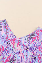 Load image into Gallery viewer, Purple Abstract Floral Print Sleeveless Maxi Dress
