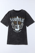 Load image into Gallery viewer, Black Mineral Wash NASHVILLE Vintage Graphic T Shirt
