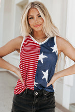 Load image into Gallery viewer, Red American Flag Stars and Stripes Tank Top
