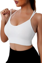 Load image into Gallery viewer, Black Ribbed Knit Strappy Back Sports Bra
