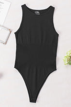 Load image into Gallery viewer, Black Solid Color Ribbed Sleeveless Sport Romper
