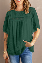 Load image into Gallery viewer, Apricot Flutter Sleeves Sheer Textured Babydoll Top
