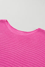 Load image into Gallery viewer, Pink Solid Loose Knit Short Dolman Sleeve Sweater
