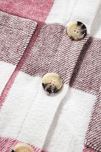 Load image into Gallery viewer, Plaid Color Block Buttoned Long Sleeve Jacket with Pocket
