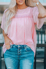 Load image into Gallery viewer, Apricot Flutter Sleeves Sheer Textured Babydoll Top
