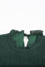Load image into Gallery viewer, Green Tiered Sleeve Frilled Neck Dotted Top
