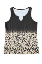 Load image into Gallery viewer, Black Gradient Leopard Pattern Sleeveless Drawstring Lounge Set
