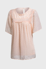 Load image into Gallery viewer, Apricot Flutter Sleeves Sheer Textured Babydoll Top
