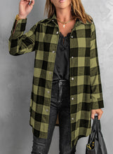 Load image into Gallery viewer, Red Turn-down Collar Plaid Shirt Coat
