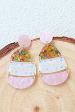 Load image into Gallery viewer, Pink Cute Printed Easter Egg Shape Drop Earrings
