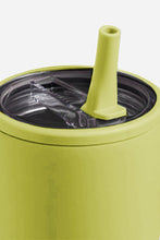Load image into Gallery viewer, Pear Green Frosted Stainless Handle Large Vacuum Cup with Straw 40oz
