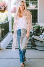 Load image into Gallery viewer, Black Sequin Sheer Long Sleeve Open Front Kimono
