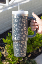 Load image into Gallery viewer, White Leopard Print 40OZ Stainless Steel Portable Cup with Handle

