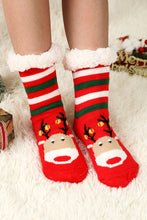 Load image into Gallery viewer, Fiery Red Christmas Cartoon Pattern Woolen Knit Socks

