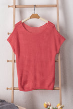 Load image into Gallery viewer, Red Clay Solid Loose Knit Short Dolman Sleeve Sweater
