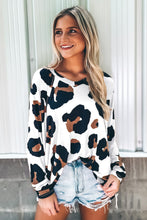Load image into Gallery viewer, Leopard Pocket Short Sleeve Drawstring Lounge Set
