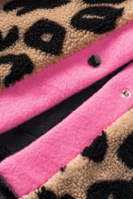 Load image into Gallery viewer, Black Contrast Trimmed Leopard Teddy Shacket
