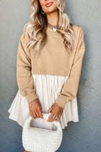 Load image into Gallery viewer, Pale Khaki Sweatshirt Poplin Mini Dress
