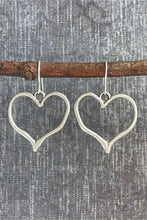 Load image into Gallery viewer, Silvery Heart Shape Hook Drop Earrings
