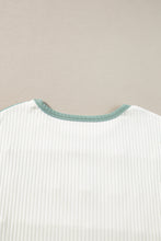 Load image into Gallery viewer, Moonlight Jade Ribbed Color Block Patchwork T-shirt
