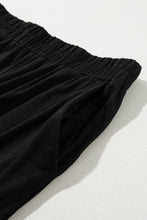 Load image into Gallery viewer, Black Solid Color T Shirt 2pcs Wide Leg Pants Set
