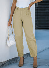 Load image into Gallery viewer, White Solid High Waist Casual Pants
