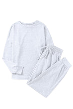 Load image into Gallery viewer, Gray Long Sleeve Pullover and Jogger Pants Lounge Set
