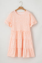 Load image into Gallery viewer, Pink Cheetah Print Tiered Ruffled Plus Size Dress
