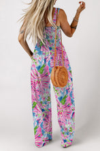 Load image into Gallery viewer, Black Smocked Sleeveless Wide Leg Jumpsuit with Pockets
