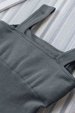 Load image into Gallery viewer, Black Ribbed Square Neck Padded Sports Romper
