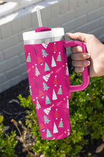 Load image into Gallery viewer, Rose Red Cartoon Christmas Tree Printed Thermos Cup 40oz

