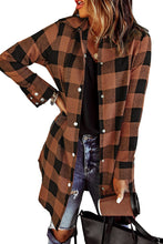 Load image into Gallery viewer, Red Turn-down Collar Plaid Shirt Coat
