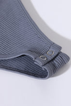 Load image into Gallery viewer, Black Solid Color Ribbed Sleeveless Sport Romper
