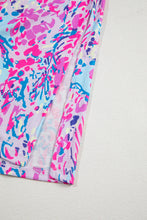 Load image into Gallery viewer, Purple Abstract Floral Print Sleeveless Maxi Dress
